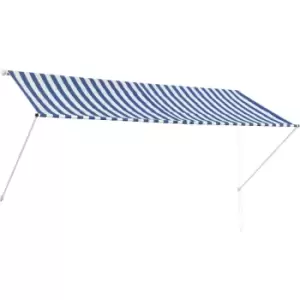 Retractable Awning 300x150cm Blue and White Vidaxl Blue