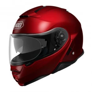 (S) Shoei Neotec 2 Plain Wine Motorcycle Helmet Red