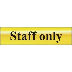ASEC Staff Only 200mm x 50mm Self Adhesive Sign