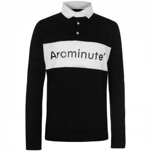 Arcminute Funnel Long Sleeve Polo - Black
