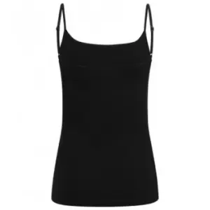 Skinni Fit Womens/Ladies Feel Good Spaghetti Vest (S) (Black)