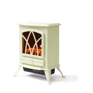 Warmlite WL46018C Stirling Portable Electric Fire Stove Heater with Realistic LED Flame Effect, Adjustable Thermostat, Overheat Protection, 2000W,