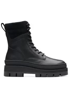 Clarks Clarks Orianna2 Hike Boots - Black Leather, Black, Size 8, Women