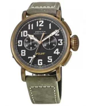 Zenith Pilot Type 20 Chronograph Bronze Case Leather Strap Mens Watch 29.2430.4069/21.C800 29.2430.4069/21.C800