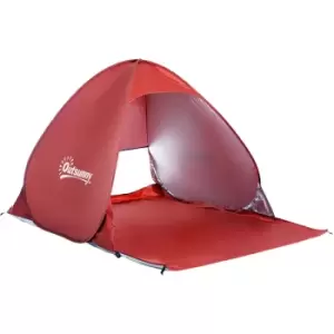 Beach Tent Instant Camping Pop up Carry Case Picnic Red Hiking - Outsunny