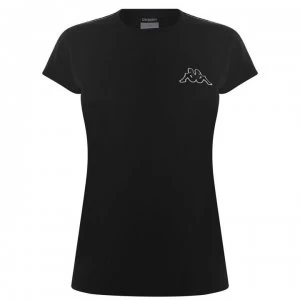 Kappa Tape T Shirt Ladies - Black