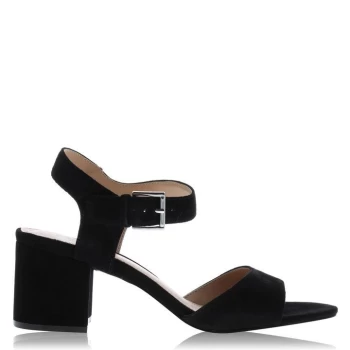 Linea Block Heel Sandals - Black Suede