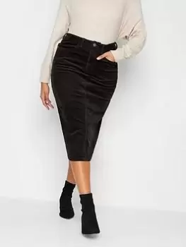 M&Co Black Midi Cord Skirt, Black, Size 14, Women