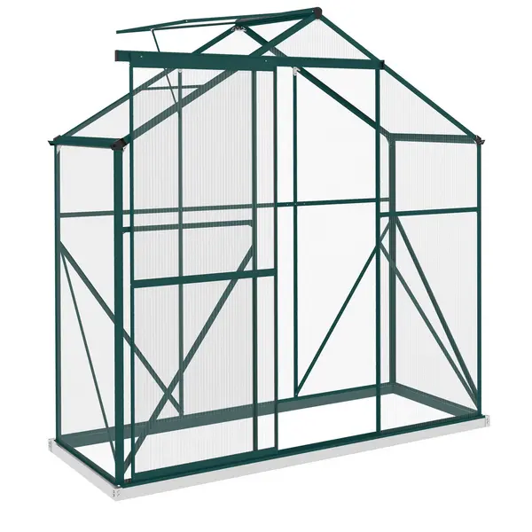 Outsunny 6x2.5ft Polycarbonate/Aluminium Greenhouse - Green