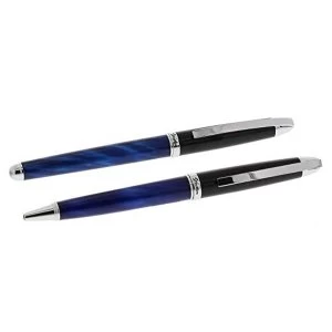 Stratton Roller Ball & Ballpoint Pen Set - Blue/Black