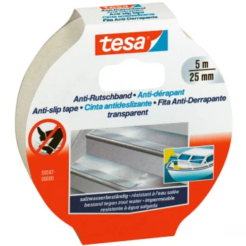 tesa 55587 Anti Slip Tape - Transparent - 25mm x 5m