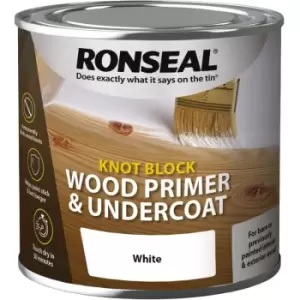 Ronseal - Knot Block Wood Primer and Undercoat - White - 250ml - White