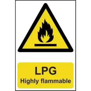 &lsquo;LPG Highly Flammable&rsquo; Sign; Self-Adhesive