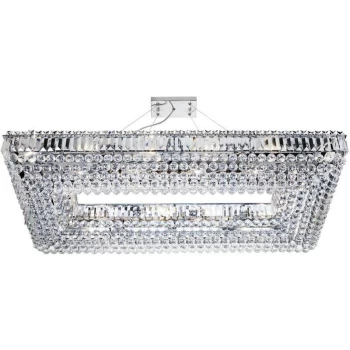 Searchlight Lighting - Searchlight Vesuvius - 24 Light Ceiling Pendant Chrome with Crystals - Rectangle Frame, E14