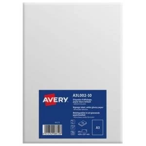 Avery A3 Display Labels Premium Paper Quality Pack of 10 A3L002 10