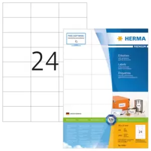 HERMA Labels Premium A4 70x37mm white paper matt 2400 pcs.