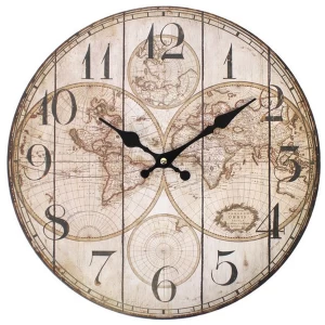 Shabby Chich Vintage Map Wall Clock