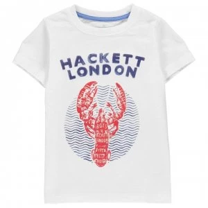 Hackett Hackett Boys Short Sleeved Lobster T-Shirt - 800 White