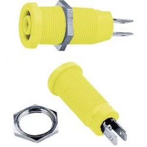 Safety jack socket Socket vertical vertical Pin diameter 4mm Yellow