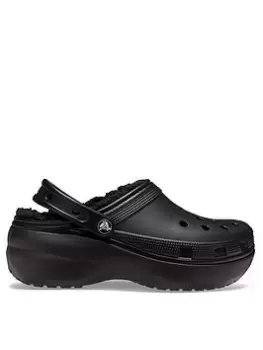 Crocs Classic Platform Lined - Black, Size 5, Women