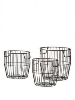 Gallery Leeton Metal Baskets - Set Of 3