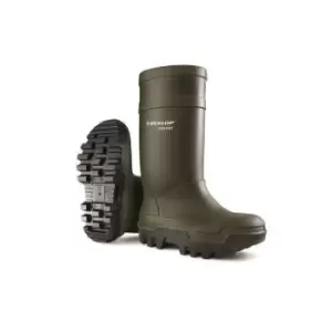 Dunlop C662933 Purofort Thermo + Full Safety Wellington / Mens Boots / Safety Wellingtons (10 UK) (GREEN)