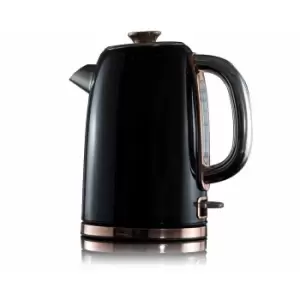 Tower Rose Gold Edition Stainless Steel Jug Kettle 1.7L, black