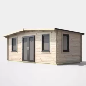 Power 10' x 18' Chalet Log Cabin - Centre Double Door