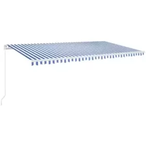 Vidaxl - Manual Retractable Awning 600x350cm Blue and White Blue