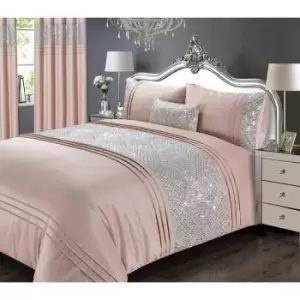 Charleston Glitter Sequins Duvet Cover Set Bedding Range Blush King - Blush