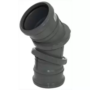 Floplast 110mm Soil Pipe Adjustable Bend Double Socket 0° to 90° - Anthracite Grey SP560AG