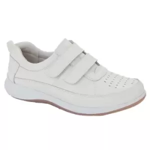 Boulevard Womens/Ladies Leather Wide Casual Shoes (7 UK) (White)