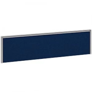 Dams International Desktop Fabric Screen Blue Aluminium Silver Frame 1400 x 30 x 380mm
