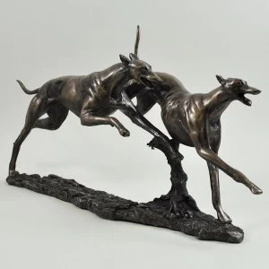 Winner Pair of Greyhounds by David Geenty Cold Cast Bronze Sculpture 19cm
