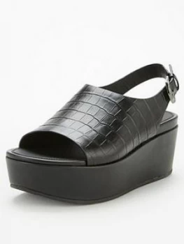 FitFlop Eloise City Wedge Sandal - Black, Size 8, Women
