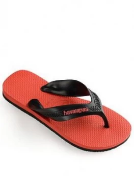 Havaianas Max Flip Flops - Red, Size 8-9 Younger