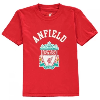 Source Lab Liverpool FC Crest T-Shirt Junior Boys - Red