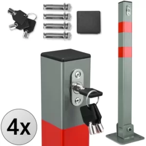 1x 2x 3x or 4x Heavy Duty Parking Space Barrier Car Bollard Folding 3 Keys Robust Steel Security Reserve Post 4x