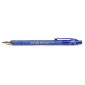 Paper Mate FlexGrip Ultra Medium Retractable Ball Point Pen 1.0mm Tip 0.4mm Line Blue Ref 1910074 Pack of 36