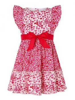 Monsoon Baby Girls Aria Heart Dress - Red