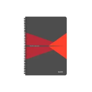 Office Notebook A4 Ruled, Wirebound with Cardboard Cover 90 Sheets. Red - Outer Carton of 5