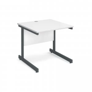Contract 25 Straight Desk 800mm x 800mm - Graphite Cantilever Frame w