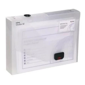 Snopake DocBox A4 Polypropylene Box File with Push Lock 60mm Spine Clear Single