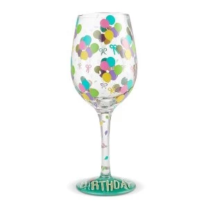 Birthday Balloons Wine Glass