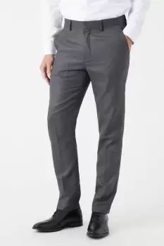 Mens Slim Fit Charcoal Wide Self Stripe Suit Trousers