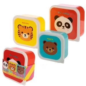 Cutiemals Animal Design Set of 3 Plastic Lunch Boxes