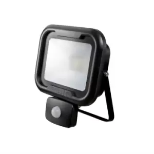 Robus Remy Black 30W LED Flood Light With PIR & Junction Box - Cool White
