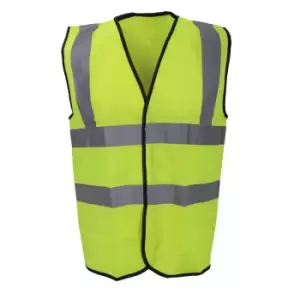 Warrior Mens High Visibility Safety Waistcoat / Vest (3XL) (Fluorescent Yellow)