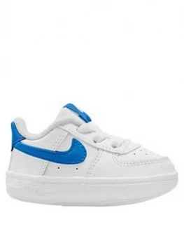 Nike Air Force 1 Crib Shoes - White/Blue, Size 1.5