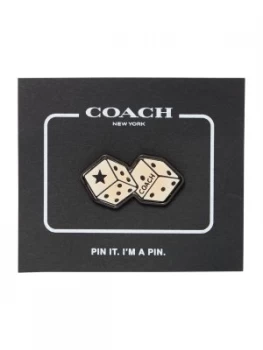 Coach Leather Pin With Tattoo Dice Multi Coloured